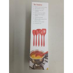 Star Pack Home Ultimate 5 Piece Silicone Kitchen Utensil Set, Red