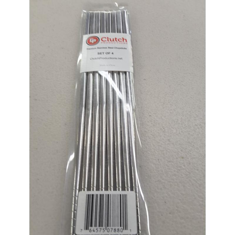 Clutch Productions Premium Stainless Steel Chopsticks Set of 4