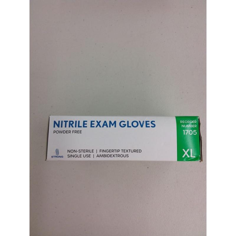 Nitrile Exam Gloves Powder Free Size XL 100 Count