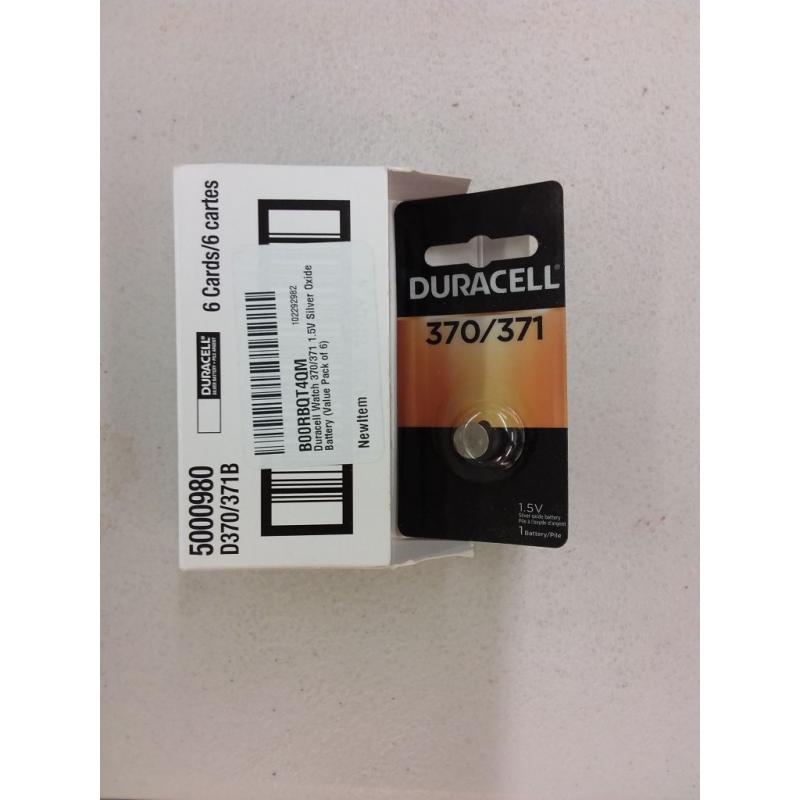 Duracell Watch 370/371 1.5V Silver Oxide Battery (Value Pack of 6)
