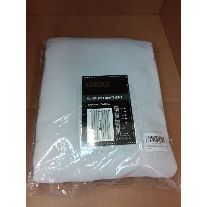 Vangao Room Darkening Curtain 95 Inches, Greyish White