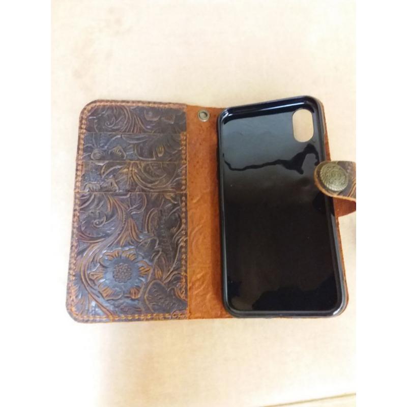 Handmade Genuine Leather Wallet Case Compatible with iphone XS/X 5.8 for Leather Case