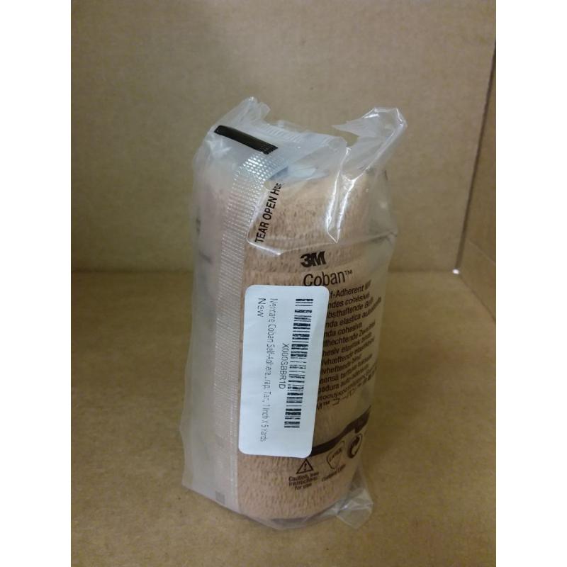 Nexcare Coban - Self-adhesive wrap, tan, 1 inch x 5 yards