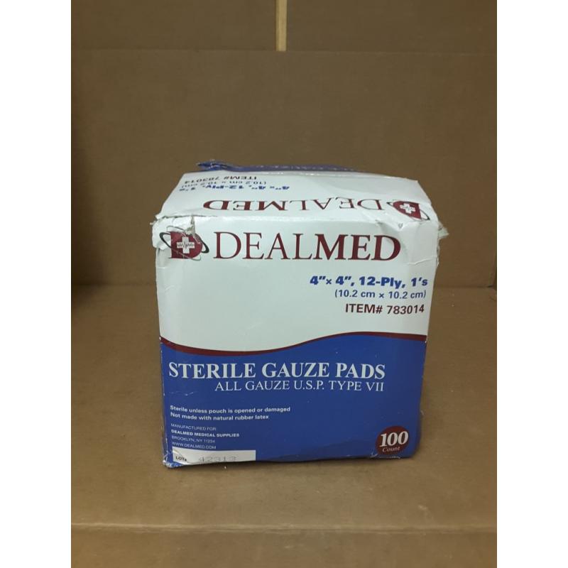 4’’ x 4’’ Sterile Gauze Pads, 100 Count