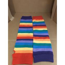 Colorful Rainbow Striped Arm Warmer Fingerless Golves -Navadeal