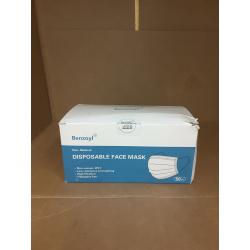 Benzoyl Disposable Masks, 50 Pack