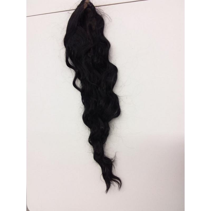 QD-Tizer Black Long Loose Curly Wave Lace Front Wigs with Baby Hair Heat Resistant Glueless Synthetic Lace Front Wig