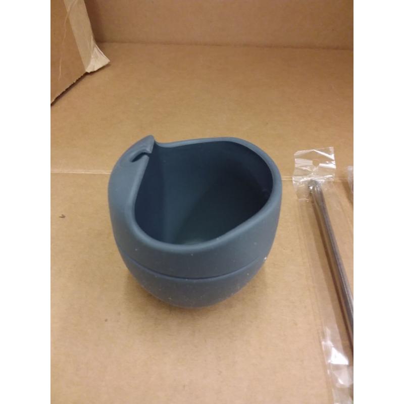 Yerba Mate Silicone Gourd and Bombilla Combo (Cool Gray)