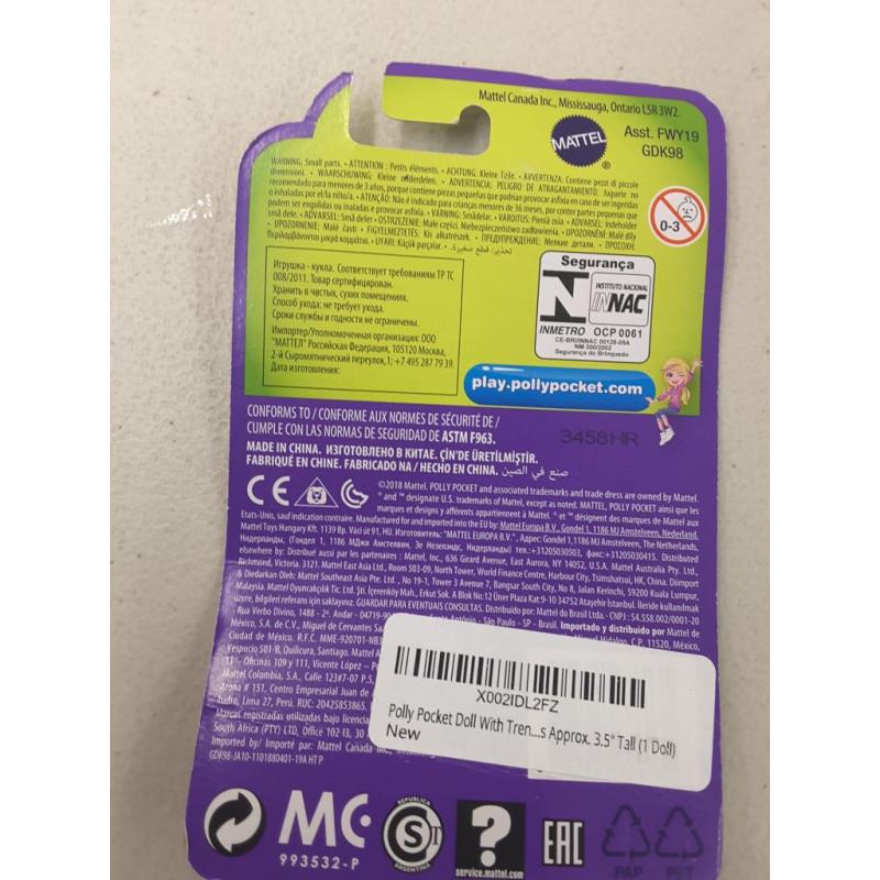 Polly Pocket Doll With Trendy Outfit 2018 Edition