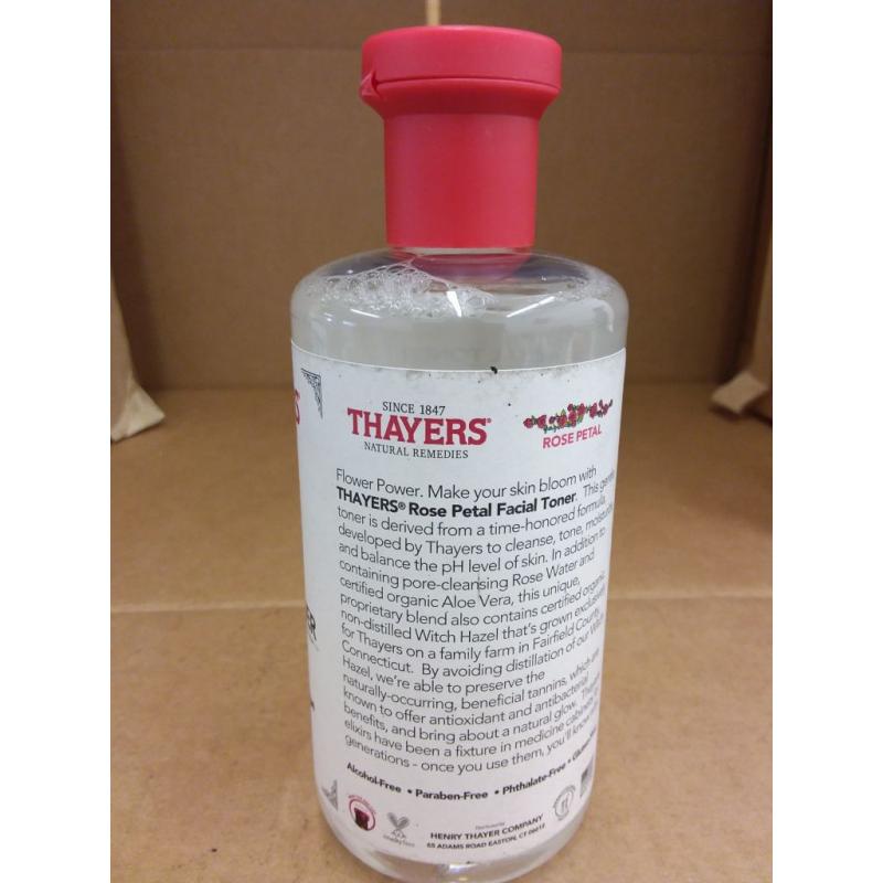 Thayers Facial Toner, Witch Hazel with Aloe Vera, Rose Petal, 12 Fl Oz