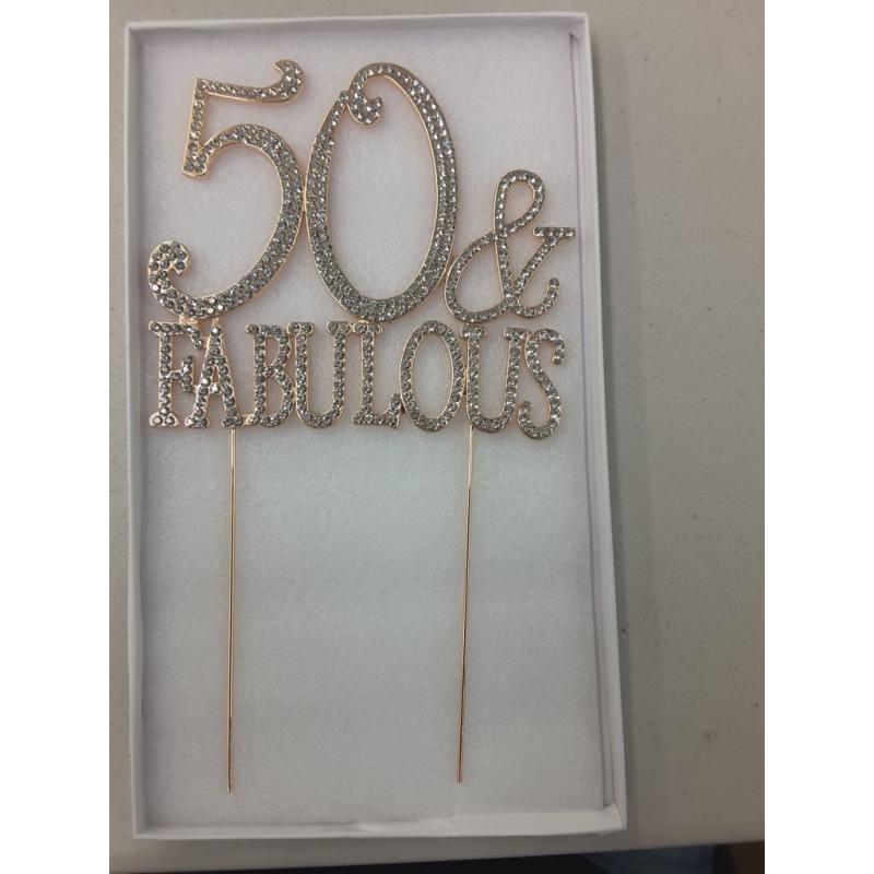 50 Cake Topper - Premium Rose Gold Metal