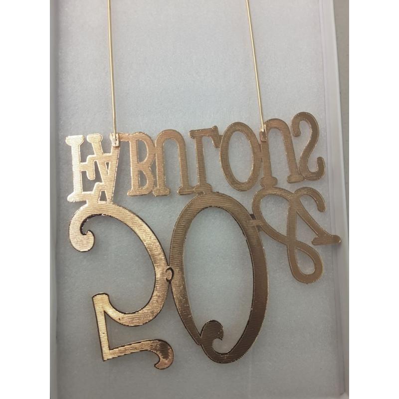50 Cake Topper - Premium Rose Gold Metal