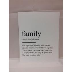 Inspirational Typography Art Print, Family Definition Wall Art Poster