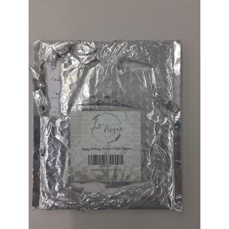 LS Design Happy Birthday Cake Topper