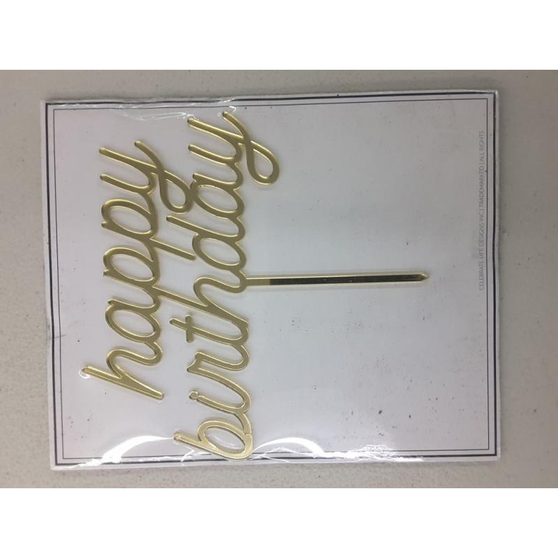 LS Design Happy Birthday Cake Topper