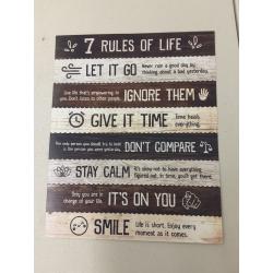 7 Rules of Life Quotes Poster Print