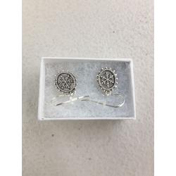 Sterling Silver Beaded Snowflake Dangle Earrings