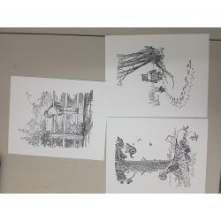 Winnie the Pooh Black and White Nursery Art
