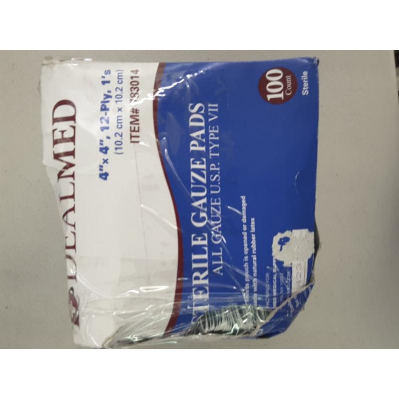 4’’ x 4’’ Sterile Gauze Pads, 100 Count