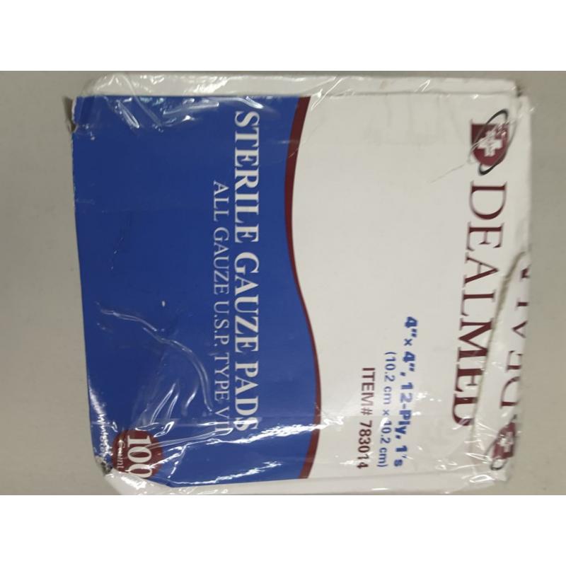 4’’ x 4’’ Sterile Gauze Pads, 100 Count