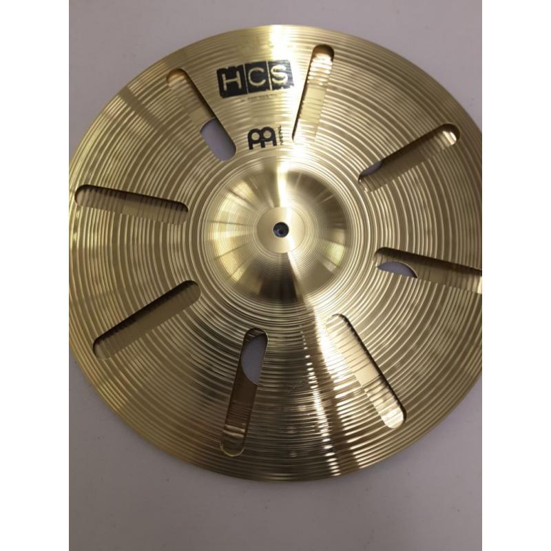 Meinl 16 Trash Stack Cymbal Pair with Holes - HCS Traditional Finish Brass for Drum Set, Made In Germany