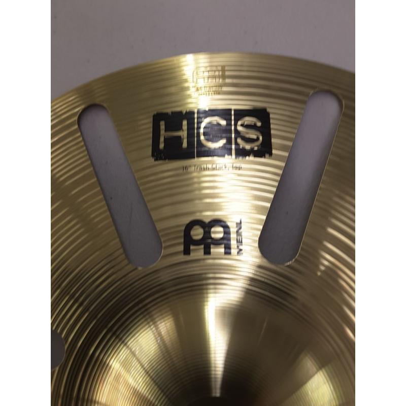 Meinl 16 Trash Stack Cymbal Pair with Holes - HCS Traditional Finish Brass for Drum Set, Made In Germany