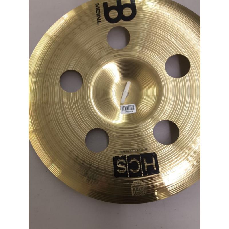 Meinl 16 Trash Stack Cymbal Pair with Holes - HCS Traditional Finish Brass for Drum Set, Made In Germany