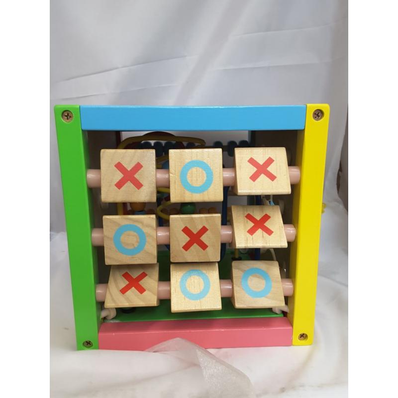 Toddler Essential Wooden 6-in-1 Play Cube Activity Center - 8