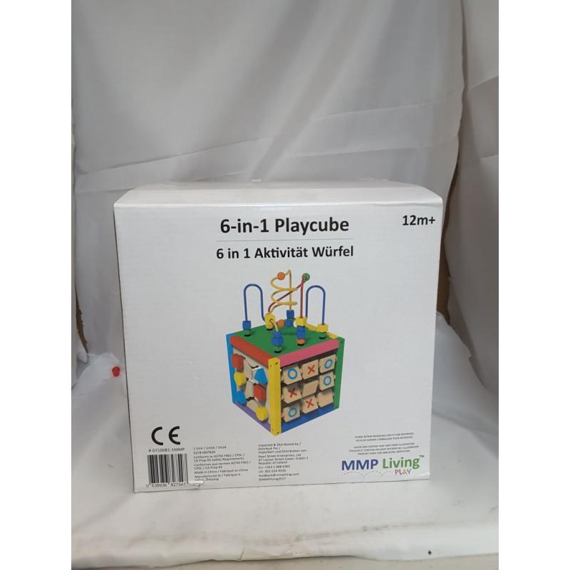 Toddler Essential Wooden 6-in-1 Play Cube Activity Center - 8