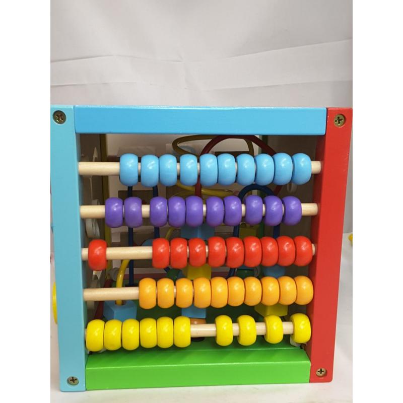 Toddler Essential Wooden 6-in-1 Play Cube Activity Center - 8