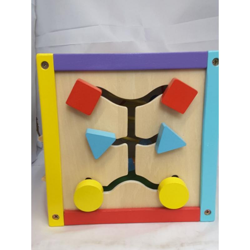 Toddler Essential Wooden 6-in-1 Play Cube Activity Center - 8