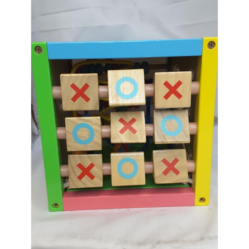 Toddler Essential Wooden 6-in-1 Play Cube Activity Center - 8