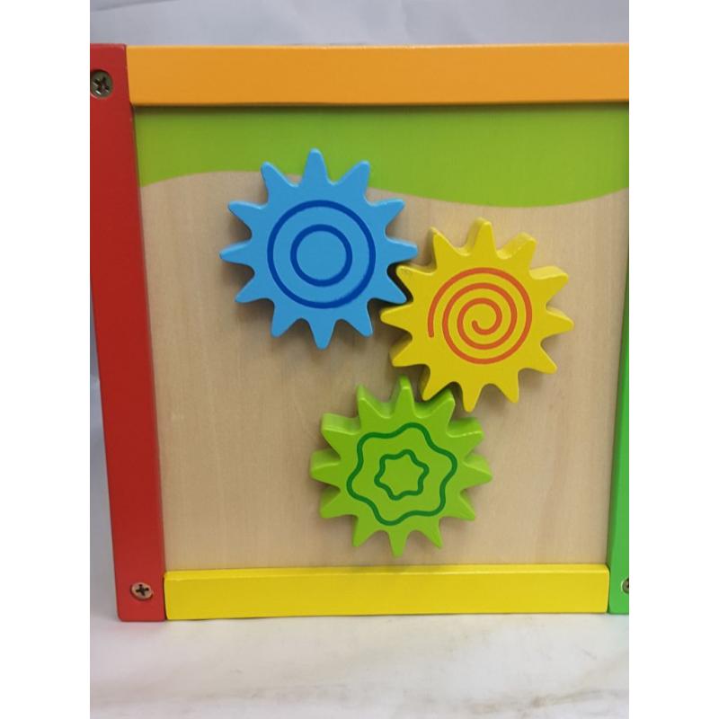 Toddler Essential Wooden 6-in-1 Play Cube Activity Center - 8