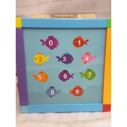 Toddler Essential Wooden 6-in-1 Play Cube Activity Center - 8