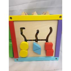 Toddler Essential Wooden 6-in-1 Play Cube Activity Center - 8