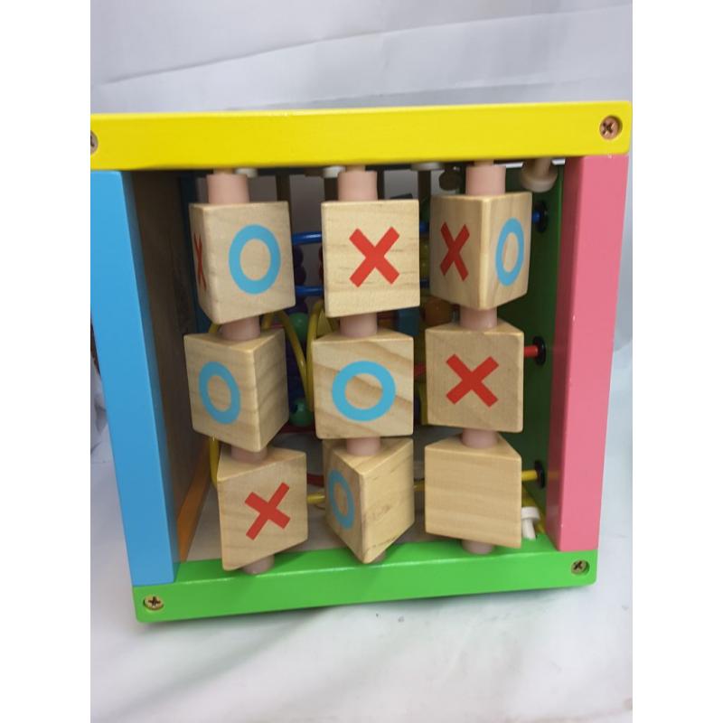 Toddler Essential Wooden 6-in-1 Play Cube Activity Center - 8