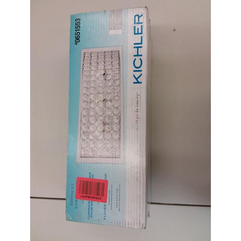 Kichler Krystal Ice 3-Light 6-In Chrome Rectangle Vanity Light