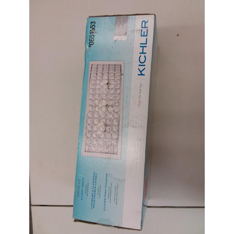 Kichler Krystal Ice 3-Light 6-In Chrome Rectangle Vanity Light