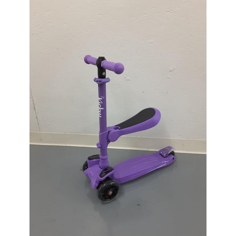 KicksyWheels Scooter for Kids with Folding Seat and Light Up Wheels