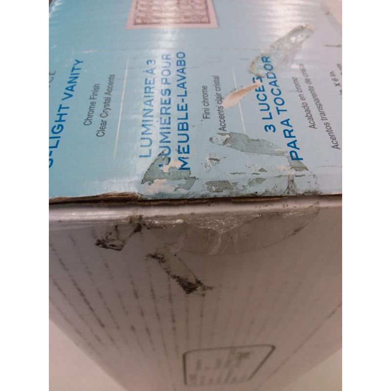 Kichler Krystal Ice 3-Light 6-In Chrome Rectangle Vanity Light