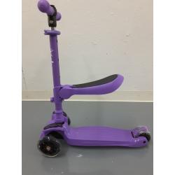 KicksyWheels Scooter for Kids with Folding Seat and Light Up Wheels