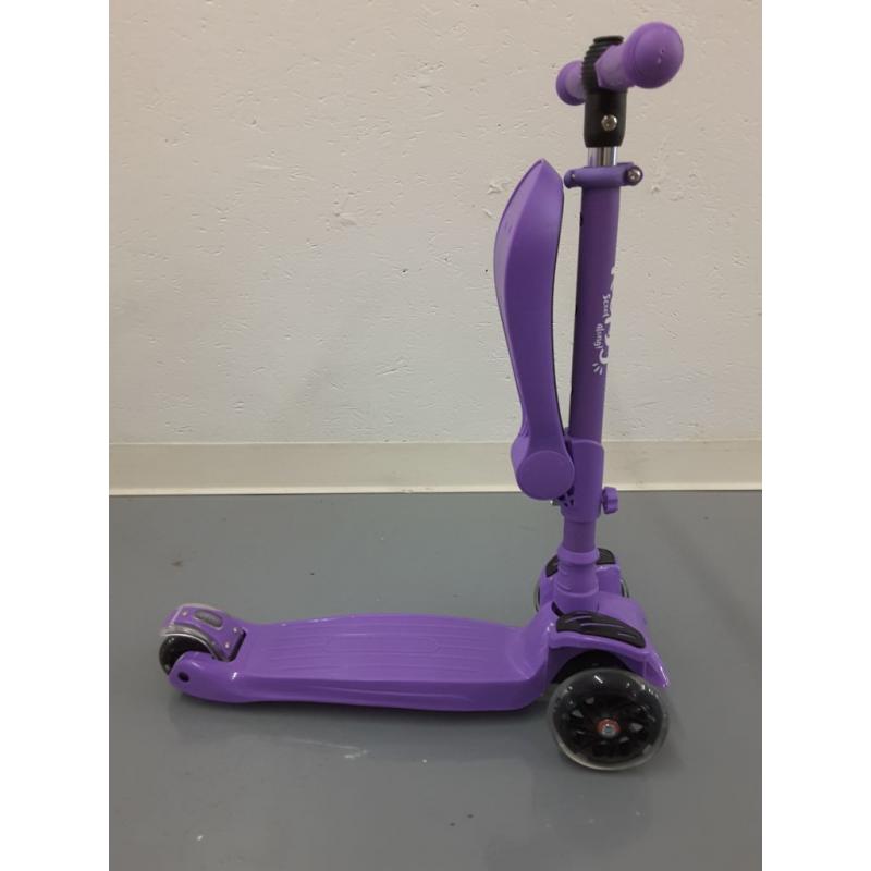 KicksyWheels Scooter for Kids with Folding Seat and Light Up Wheels