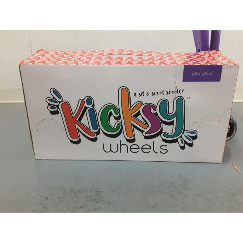 KicksyWheels Scooter for Kids with Folding Seat and Light Up Wheels