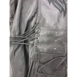 Ladies 'Scuba' Leather Jacket With Reflective Wings and Studs - X-Large