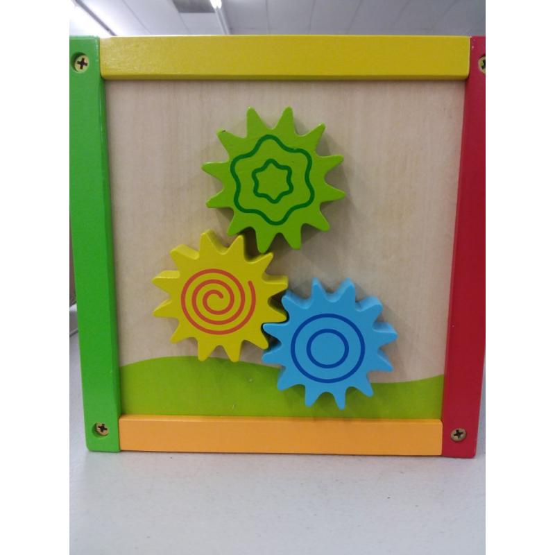 Toddler Essential Wooden 6-in-1 Play Cube Activity Center - 8