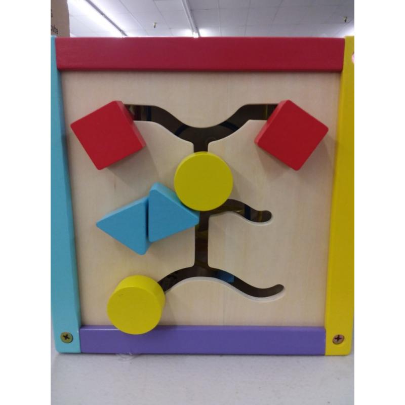 Toddler Essential Wooden 6-in-1 Play Cube Activity Center - 8