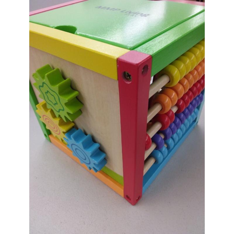Toddler Essential Wooden 6-in-1 Play Cube Activity Center - 8
