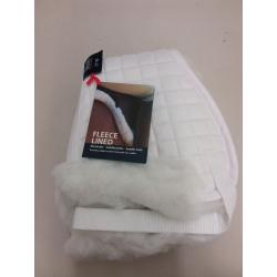 Shires Fleece Lined Saddle Pad, White, 17-18