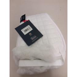 Shires Fleece Lined Saddle Pad, White, 17-18