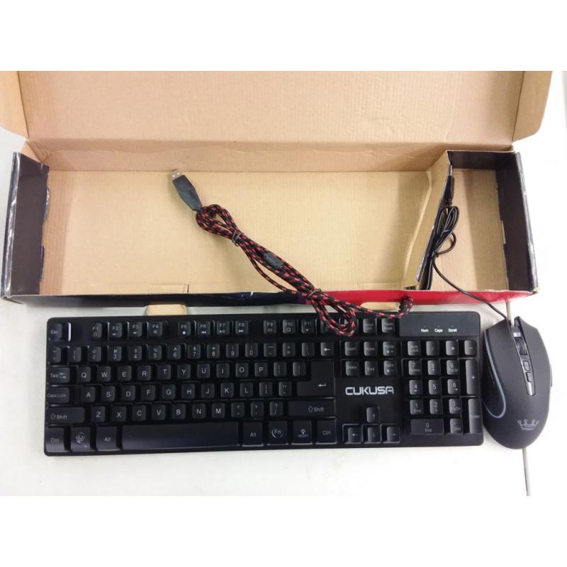 Cukusa Rainbow Backlit 104-Key Gaming Keyboard and Mouse Combo For Desktop PC